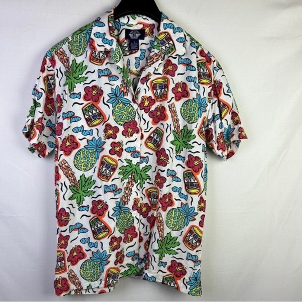 Dockers vintage tropical themed beach vacation shirt size S